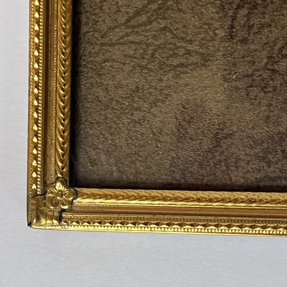VTG Gold Tone Brass Bi Fold Double Hinged Picture Frame Holds Two 8x10 Photos